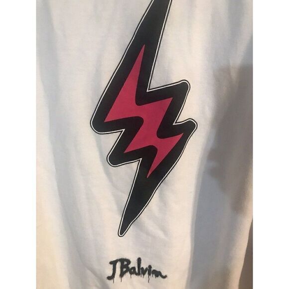 J Balvin Takashi Murakami Collab Mens White XL Logo Hoodie Reggaeton Streetwear - Picture 6 of 8